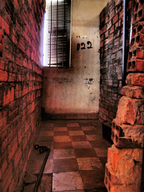 A Cell at the Tuol Sleng Genocide Museum, the site of the former Khmer Rouge S-21 Torture Prison ...