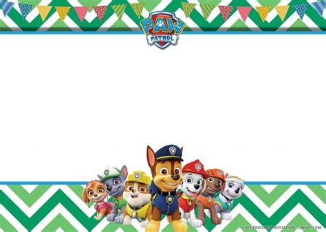 the paw patrol birthday party border is shown