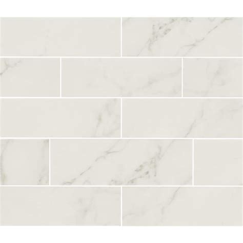 MSI Kalypso Monet 4 in. x 12 in. Glossy Ceramic White Subway Wall Tile ...