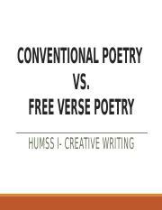 Topic 4- Conventional Poetry Vs. Free Verse Poetry - Copy.pptx ...