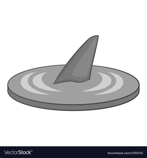 Shark fin icon gray monochrome style Royalty Free Vector