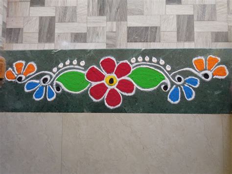 Colorful Border Rangoli Design | Rangoli designs, Rangoli border designs, Free hand rangoli design