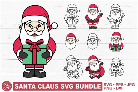 Santa Claus Svg Bundle, St. Nick, Merry Christmas, Holiday