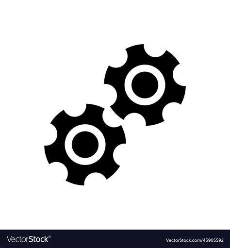 Two gears flat icon design Royalty Free Vector Image