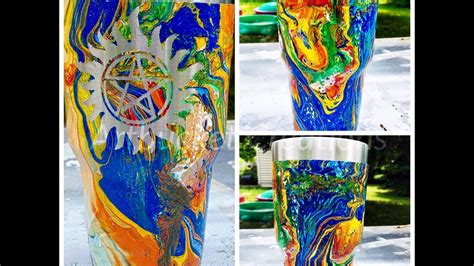 DIY Swirl Painting/ "Hydro" Dipping Tumblers-CraftingWhileAdulting.Com - YouTube
