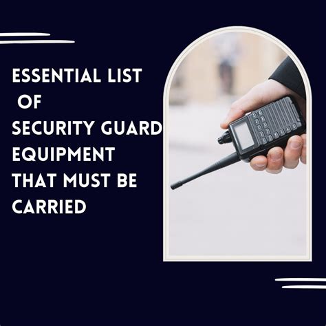 List Of Security Guard Equipment