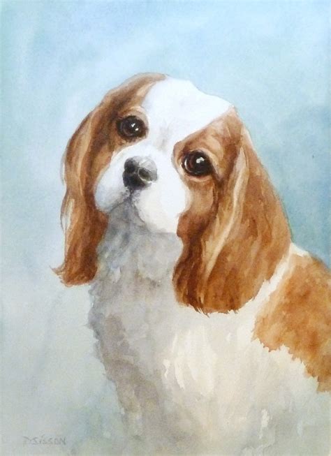 Daily Painting Projects: Watercolor Cavalier Watercolor Dog Painting Pet Portrait Art Animals ...