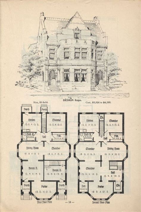 Pin by Elizaveta Batalova on GRAPHIC | Victorian house plans, Vintage house plans, House plans