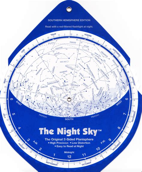 The Night Sky Planisphere for the Southern Hemisphere by David Chandler ...