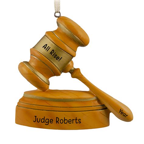 Personalized Judge Gavel And Block Ornament - Personalized Ornaments ...