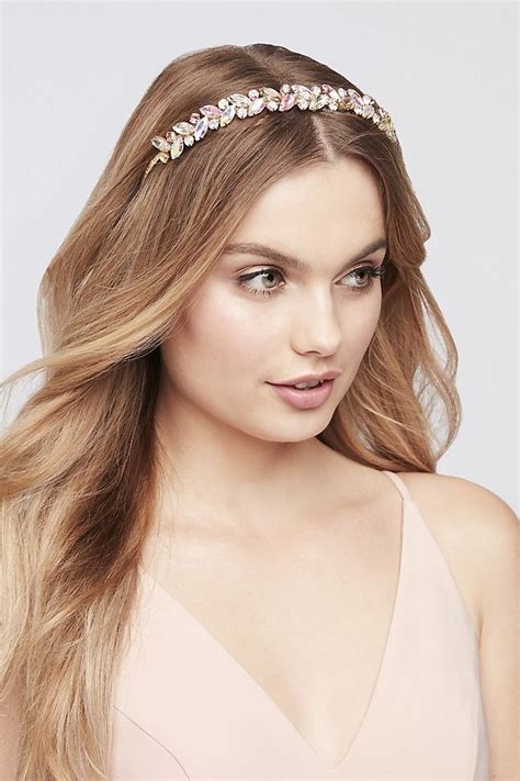 Iridescent Pastel Leaf Headband | Prom Hair Accessories from David's Bridal #weddinghairstyles ...