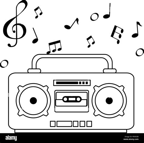 radio music player with notes vector illustration design Stock Vector Image & Art - Alamy