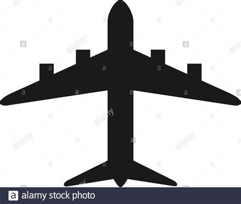 Black and white plane silhouette Stock Vector Image & Art - Alamy