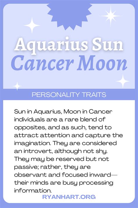 Aquarius Sun Cancer Moon Personality Traits | Ryan Hart