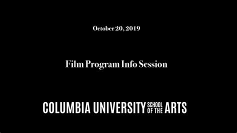 10-20-2019 Columbia University Film MFA program Info Session - YouTube