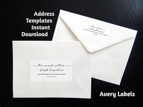 Address Template for Envelope Labels Avery 2 X 4 & 1 X - Etsy in 2022 | Label templates ...