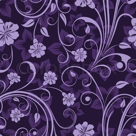 Seamless floral purple flower vector wallpaper pattern. | Stock Vector | Colourbox