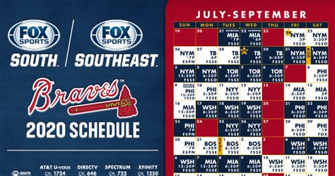 Braves Schedule Printable