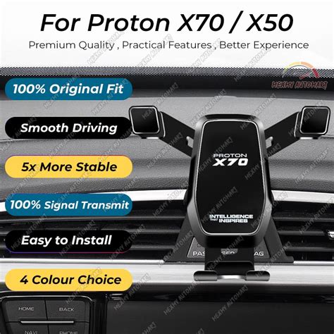 [LATEST] Proton X50 X70 Logo Phone Holder Accessories Custom Fit Gravity Mobile Holder Car Phone ...