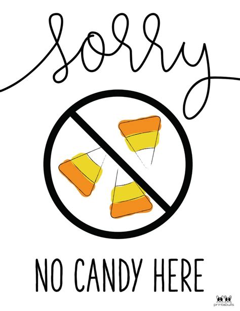 No Candy Sign Printable