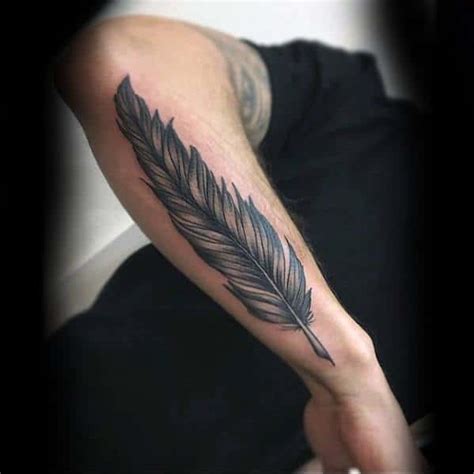 50 Quill Tattoo Designs For Men - Feather Pen Ink Ideas