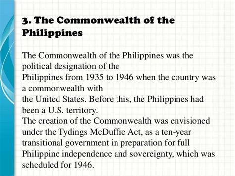 The commonwealth of the philippines