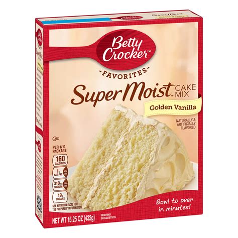 Betty Crocker Super Moist Golden Vanilla Cake Mix 15.25 Box - Walmart ...