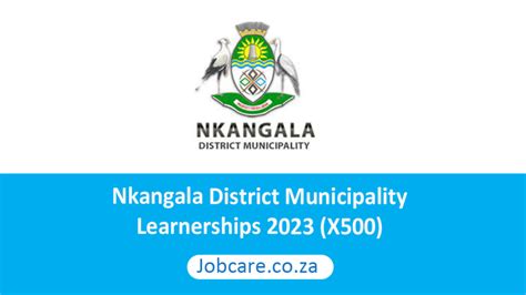 Nkangala District Municipality: Learnerships 2023 (X500 POSTS) - Jobcare