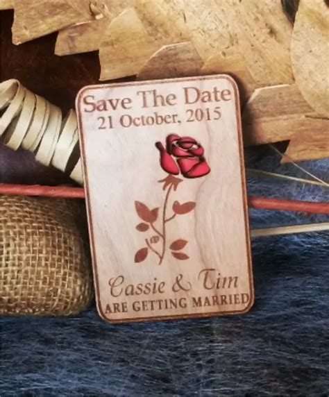 Wood Save The Date Magnets / Engraved Personalized Wooden magnets ...