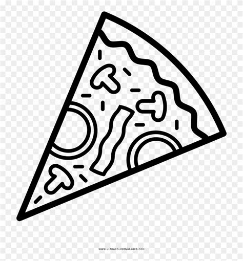 Pizza Coloring Page - Pizza Outline Png Clipart (#3786066) - PinClipart