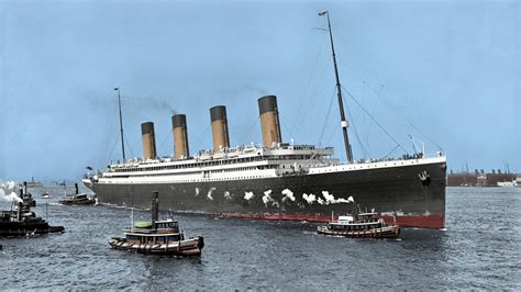 UK, Colorized Photos, Steamship, Dock, RMS Olympic, boat, smoke, nature, history, sea, Crowds ...