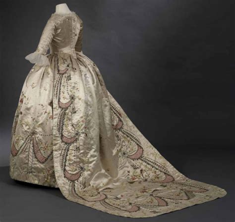 Marie Antoinette's original court dress by Rose Bertin, kept at the Royal Ontario Museum ...