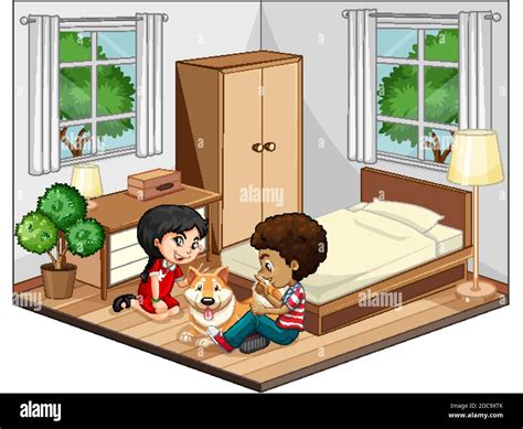 Cartoon Background Scene Bedroom