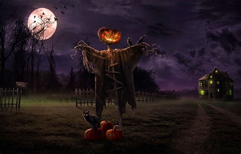 scarecrow-pumpkin-halloween-full-moon-night-image-HD | EntertainmentMesh