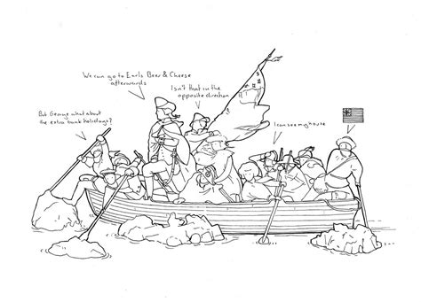 George Washington Crossing The Delaware Coloring Page Coloring Pages