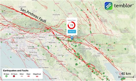 San Andreas Fault Zone Earthquake Rattles Southern California - Map Of The San Andreas Fault In ...