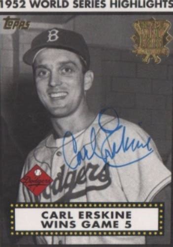 Carl Erskine Autographs and Memorabilia | Sports, Baseball