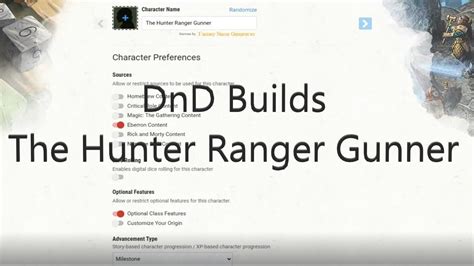 DnD 5e Build - The Hunter Ranger Gunner - YouTube