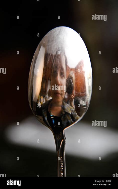 Reflection in a Spoon Stock Photo - Alamy