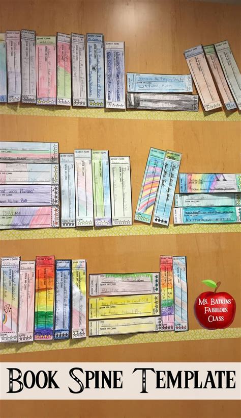 books are lined up on a book shelf with an apple in the background and ...