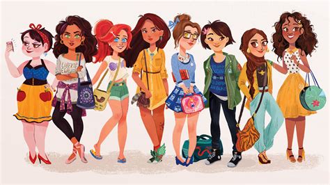 Fan Art Friday #74 – Modern Disney Princesses by Anoosha Syed | Nerdist