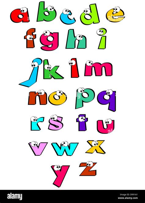 Funny alphabet letters with eyes. Alphabet for children learning their first letters. Poster for ...