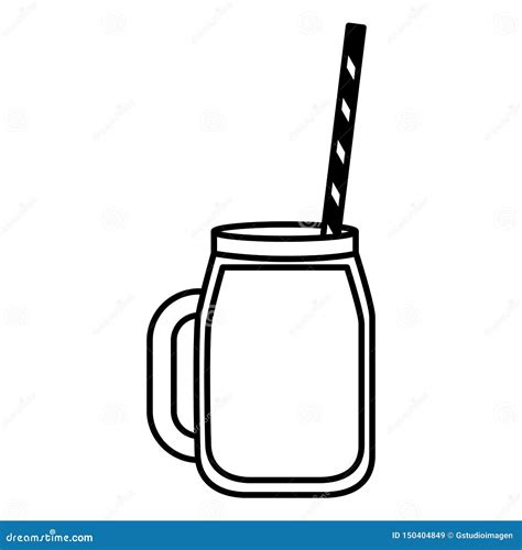 Juice with Straw on White Background Stock Illustration - Illustration ...