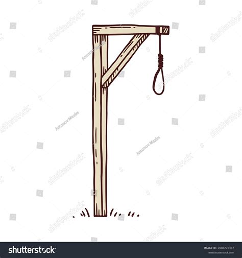 Wooden Gallows Handing Rope Noose Isolated Stock Vector (Royalty Free) 2086276387 | Shutterstock