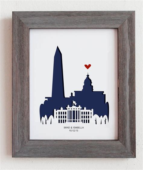 Washington DC. Personalized Gift or Wedding Gift - Etsy