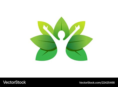 Healing body leaves logo Royalty Free Vector Image