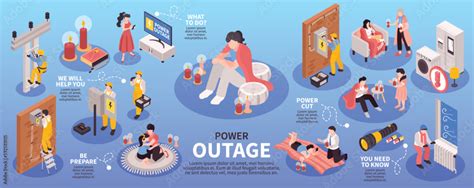 Power Outage Isometric Infographics Stock Vector | Adobe Stock