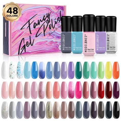 Gel Nail Polish 48 PCS Colors Winter Spring Holiday 6ml Gel Polish Set ...