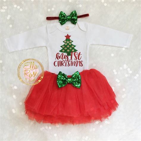 My 1st Christmas Outfit Girl / First Christmas Baby Girl - Etsy