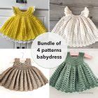 Bundle of 4 patterns crochet baby dresses – Frisian knitting